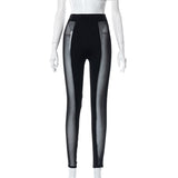Mesh Leggings Push Up Women Sport Woman Tights Female Clothing High Waist Goth Pants Active Scrunch