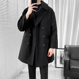 Woolen Coat Men's Knee-Long Ins Woolen Coat Autumn And Winter New Handsome Warm Trench Coat 2023-Outfit