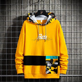 and Autumn New Printed 2021 Men's Hooded Simple Sweatshirt Fashion Trendy Wild Youth Contrasting Color Hoodie