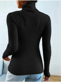 Turtleneck Ribbed Knit Sweater- Outfit