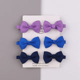 Sweet Mini Bows Hair Clips For Cute Girls Solid Ribbon Hairpins Boutique Barrettes Headwear Kids Hair Accessories