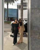 Knit Off-Shoulder Long Sleeve Maxi Dress-Outfit