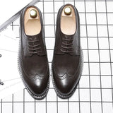 Zingj Men's Casual Shoes Lacing Block Business Shoes 37 Fashion Tide Shoes