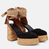 Lady Cl Red Bottom Porch Sandals High Heel Thick Base Anti-Slip Waterproof Table Height Showing Thin Velvet Face