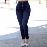 Skinny Jeans High Waist Button Denim Pants Plus Size Push Up Trousers Bodycon Pencil Pants winter ladies jeans
