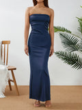 Satin Tube Maxi Dress-Outfit