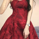 Hot Girl Red Strapless Printed Dress for Women's Summer Slim Fit Sexy Floral A-line Short Dress Fashion Female