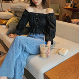 Women New Fashion Summer Blouses Ruffles Square Collar Corp Top Novelty Womens Pure Sweet Elegant Trendy Pleated