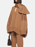 Zingj 2024 New Korean Version Of Women's Hoodie Fashion Casual Wind Loose Scarf Collar Niche Design Sense Top