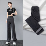 Zingj Wide-Leg Jeans For Women's 2024 New Looks Slim, Loose, Straight Pants-Outfit