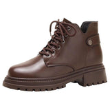 Zingj Ankle Boots Female 2024 New Autumn Winter Small Height Thick Bottom British Wind With Round Martin