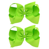 6'' Solid Color Grosgrain Ribbon Bows Hair Clips For Cute Girls Large Handmade Hairpins Barrettes Kids Hair