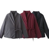 Fall Women's Double Lint And Uniform Small Design T-Shirt T-Shirt With Cotton Coat