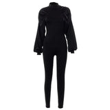 Women Autumn Long Sleeve Bodycon Black Jumpsuit Overalls 2021 Fall Bulk Items Wholesale Lots Streetwear