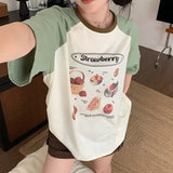 Cottage Strawberry Raglan Sleeve Oversized TeeOutfit