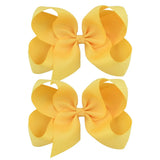 6'' Solid Color Grosgrain Ribbon Bows Hair Clips For Cute Girls Large Handmade Hairpins Barrettes Kids Hair