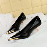 Zingj Retro Banquet High Heels Women's Shoes Fine Heel Ultra High Heel Shallow Metal Pointed Single Shoes