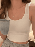 Padded Stretch Crop Tank Top-Outfit