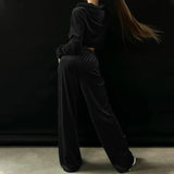 Spot 2025 Autumn And Winter New Ladies Fashion Hoodie Golden Velvet Sports Casual Pants