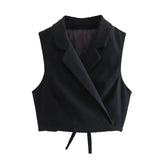 Summer New Women's Suit Collar Vest + Set Of Casual