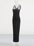 Yujie Style Dress Woman 2025 Spring New Sexy Hottie Sling Set Drill High-Waist Open Fork