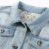 New Women's Spring and Autumn Short Slim Washed Casual Large Size New Cropped Sleeve Denim Jacket Women's Jacket