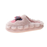 Bow Tie Wool Slippers Lovers Wear The New Korean Version Of Thick-Soled Household Cotton Slippers In Autumn And
