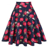 Floral Print 60s 50s Retro Vintage Skirt Rockabilly High Waist Big Swing Pinup Skater Harajuku A Line Midi Women's
