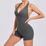 Zingj Peach Hip Jumpsuit Air Beauty Back Yoga Pants Female High Bullet One-Piece Fitness Suit Female-Outfit