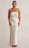 Satin Tube Maxi Dress-Outfit