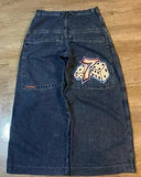 Dress Baggy Jeans Y2K Hip Hop Pocket Letter Retro Black Jeans Men's High Waist Wide Legs
