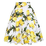 Women's Runway Cotton Retro Vintage Skirt Black Faldas High Waist A Line Rockabilly Jupe 50s Swing Umbrella Skirts Pin Up