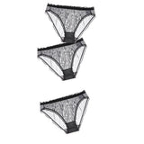 Women Sexy Panties Lace Underpants Low-waist Panties Mesh See Through Perspective Briefs Female Fashion Underwear