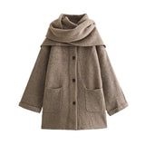 ZR Women's Temperament With Scarve Short Knit