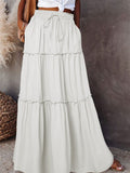 Women's Summer New Wood Ear Layered Skirt High Waist Tight With Lotle Side