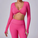 Zingj Show Chest Yoga Sports Top Set Fingers High Elasticity Sense Of Running Fast Dry Yoga Fitness Long Sleeve Women-Outfit