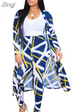 Piece Matching Sets Sexy Printed 2 Piece Set Women Clothes 2023 Long Cardigan Tops+Pants Suits Casual Autumn Winter