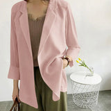 Zingj And Long Loose Chiffon Small Suit Female Chic Summer White Suit Large Size Sunscreen Clothing Thin Coat Air Conditioning