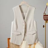 Vest Women's Small Vest 2025 Spring And Autumn New Repair Outside The Folding Women's Shoulder White Short Horse