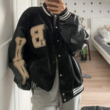 Varsity Lettering Embroidery Jacket-Outfit