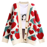 women elegant striped pattern cardigan winter style vintage jumper 2021 lady fashion oversized knitted cardigan