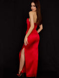 Quality Satin Maxi Dress Women Summer Party Dress 2023 New Arrivals Strapless Dress Sexy Celebrity Evening Club