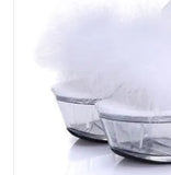 Zingj Maomao Sexy Super High Heels 15CM Thin Heel Waterproof Table Slippers Transparent Crystal Shoes Wedding Shoes Banquet High