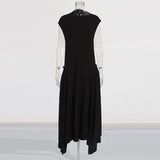 French Retro Style Dress 2025 New Semi-High-Collar Irregular Design Temperament High-End Dress Dress