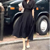 Zingj New South Korean Chic Receive V Collar Trend Royal Sister Fashion Sexy Loose Waist Loose Elegant