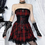 Summer 2024 New Sexy Hip Skirt Hit Color Waist Strap And Breast Dress