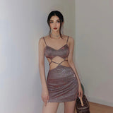 Zingj Summer New Women's Fashion Hollow-Out Crop Slim Evening Dress Dress