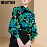 mujer de moda 2022 summer Top female women shirts Women's plaid printed shirt Blouses tops Long sleeve Chic woman