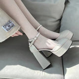 Heel Barbie Shoes Children 2025 New Spring And Autumn Beige Baotou Mary Cherish Coarse Sandals Wedding