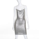 Sexy Backless Party Dresses Women Spaghetti Strap Chains Cross Bandage Dress Women Vestidos Summer Short Bodycon